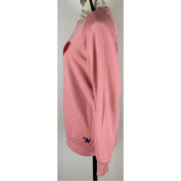 Aviator Nation Heart Stitch Relaxed Crew Sweatshirt, size Small - Picture 2 of 12